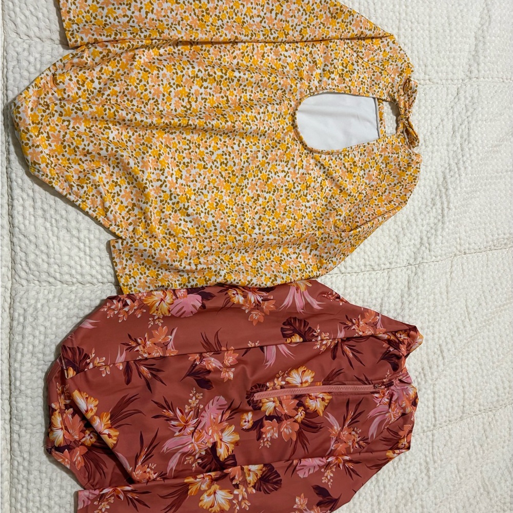 Target Yellow and Pink Floral Kids Swim One Piece